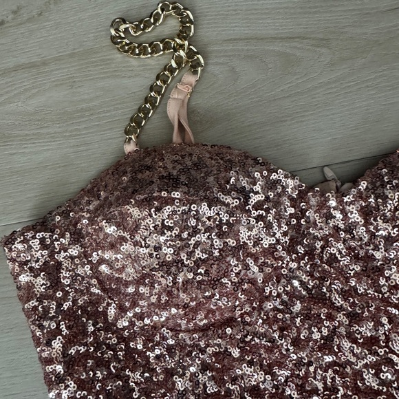 Sparkling Sequin Jumpsuit in Rose Gold - Picture 3 of 7